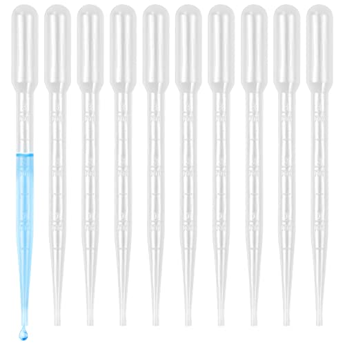 Pinsheng 100 Stück Transfer Pipetten 3 ml, Kunststoff Transferpipette Einwegpipette Pipette Dropper für ätherische öle, Labor, Klassenzimmer, Experiment von Pinsheng