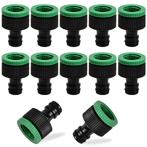 Pinsheng Gardena Hahnverbinder 1/2 '' und 3/4 '' BSP 2-in-1 Tap Connector Faucet Adapter Gartenschlauchanschluss Wasserhahn Kunststoff Anschluss für Wasserhähne mit Gewinde von Pinsheng