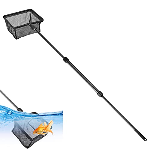 Pinsheng Teleskop Kescher, 105 cm Aquarium Kescher zum Angeln mit Ausziehbarem Griff, das Nylon Faltbares Ausdehnbares Teleskop Kescher für Aquarium Seen Teiche (M) von Pinsheng