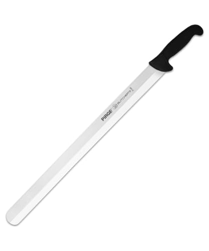 Pirge Butcher's Dönermesser Hohlschliff 50 cm Schwarz - Aufschnittmesser - Schärfstes Döner Langmesser - Schneidemesser - Fleischmesser - BBQ Messer - Edelstahl Profi Küchenmesser - Ergonomisch Griff von Pirge