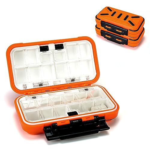 Piscorush 24 Fächer Wasserdicht Köderbox Angeln Tackle Box Spoon Tasche Angel Box Fishing Box Professionelle Angel Zubehör Aufbewahrungsbox Haken Köder Angelbox für Angelzubehör (Orange 2stk) von Piscorush