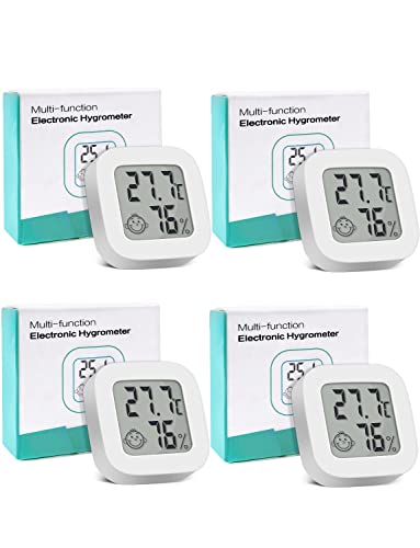 Mini Digital Thermometer Hygrometer Indoor Thermo-Hygrometer Feuchtigkeitsmesser ℃ / ℉ Funktion - 4 Stück von Pitasha