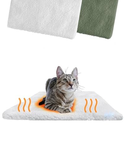 PiuPet® Selbstheizende Katzendecke I 60x45cm I Heizdecke ohne Strom I Katzen Wärmedecke I Heizdecke für Katzen ohne Strom I Katzen Decken I Katzen Bettchen I (Für Katzen, Weiß) von PiuPet