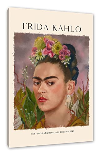 Art Portrait - Frida Kahlo - Dr Eloesser gewidmet als Leinwandbild | Größe: 80x60 cm | Wandbild | Kunstdruck | fertig bespannt von Pixxprint