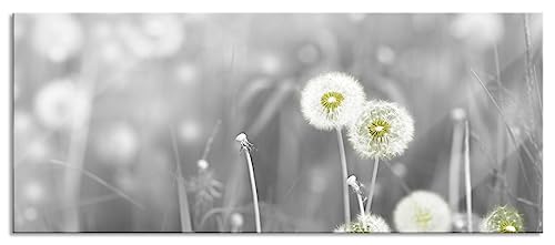 Glasbild Panorama | Wandbild aus Echtglas | wunderschöne Pusteblumen | 120x50 cm | inkl. Aufhängung und Abstandshalter von Pixxprint