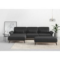 Places of Style Ecksofa "Fjord L-Form", massiv, wahlweise mit Armlehnfunktion, Kopf- Sitztiefenverstellung von Places Of Style