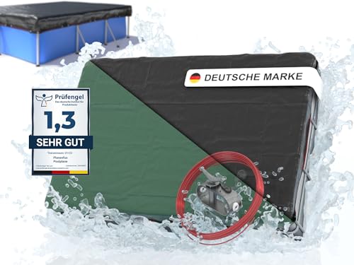 Planenfux® Poolabdeckung rechteckig 400x200 cm | 2-in-1 Poolplane rechteckig aus 200g/m² PE Material | Sommer & Winter Solarplane Pool | Pool Plane 4x2 m | Abdeckplane Pool | 460x260 cm Pool Abdeckung von Planenfux