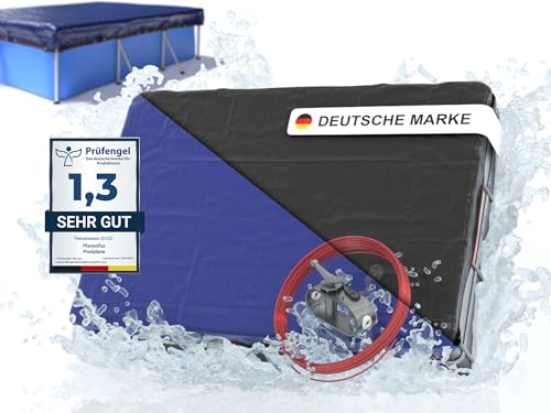 Planenfux® Poolabdeckung rechteckig 400x200 cm | 2-in-1 Poolplane rechteckig aus 200g/m² PE Material | Sommer & Winter Solarplane Pool | Pool Plane 4x2 m | Abdeckplane Pool | 460x260 cm Pool Abdeckung von Planenfux