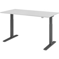 Hammerbacher Sitz-Steh-Schreibtisch el.160x80cm Grau/Graphit von Hammerbacher