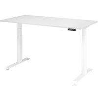 Hammerbacher Sitz-Steh-Schreibtisch el.160x80cm Weiß/Weiß von Hammerbacher