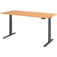 Hammerbacher Sitz-Steh-Schreibtisch el.180x80cm Buche/Graphit von Hammerbacher