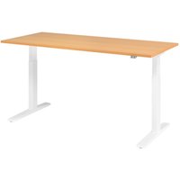 Hammerbacher Sitz-Steh-Schreibtisch el. 180x80cm Buche/Weiß von Hammerbacher