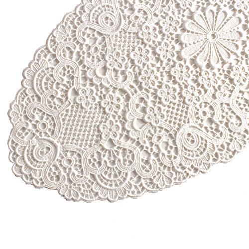 Plauener Spitze by Modespitze 2204_e_3060 Tischdecke ADMETO, 30 x 60 cm oval, creme von Modespitze