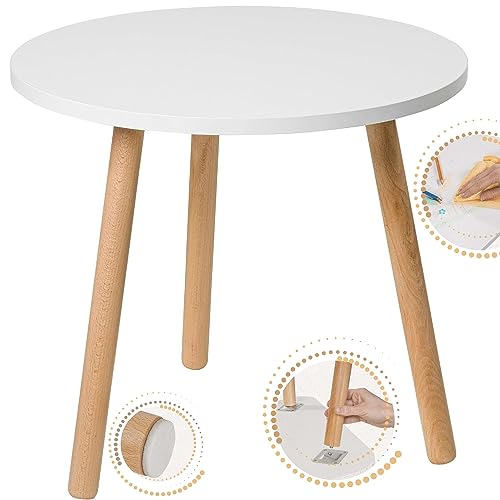 PlayPals Furniture Kindertisch aus Holz, Runder Tisch 50 cm, Kinderzimmertisch - natürliche Kindersitzmöbel, Kleiner Tisch, Children's Table von PlayPals Furniture