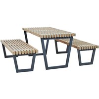 PLUS Gartenlounge-Set ""Siesta" Möbelset", (3 tlg.), bestehend aus: Tisch und 2 Bänke von Plus