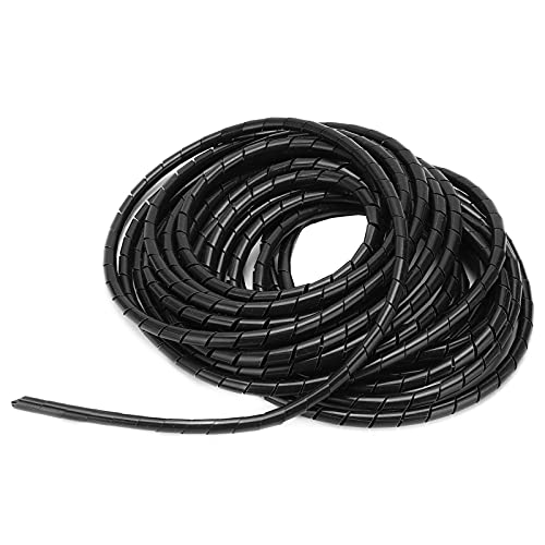 10m Φ8mm Spiral-Wire Wrap, PVC-Spiralkabel-Wrap Schwarzes Kabelmanagement, Kabel-Organizer-Spiral-Wrap-Webstuhl für Telefon-Computer-Kabel von Plyisty