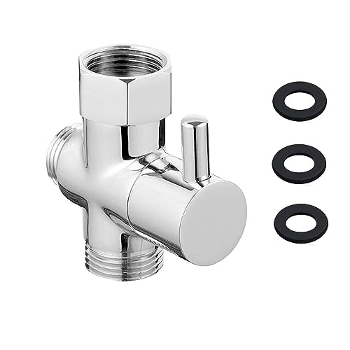 1/2 Zoll Umschaltventil Dusche Adapter, Duschkopf Adapter, 3 Wege Diverter Ventil, 1/2 Zoll Verteiler, 1/2 Ventil, Water Ball Valve Switch, G1/2" Dreiwege-Umschaltventil, für Regenbrause von PnxdeobXL