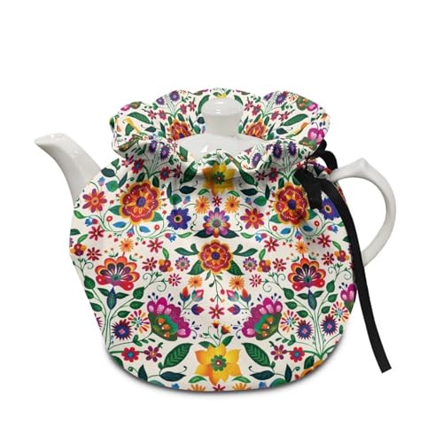 Poceacles Teekannen-Isolierabdeckung, Teekessel-Abdeckung, Teewärmer, Küche, Teekanne, Tuch, dekorative Teekanne, gemütlich, Teakessel-Tragetasche, waschbarer Stoff, Blumendruck Poceacles Teekannen-Isolierabdeckung, Teekessel-Abdeckung, Teewärmer, Küche, Teekanne, Tuch, dekorative Teekanne, gemütlich, Teakessel-Tragetasche, waschbarer Stoff, Blumendruck von Poceacles