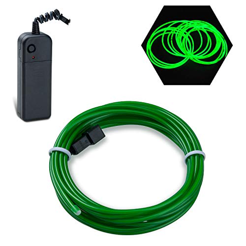 Flexibel Neon Beleuchtung Draht Lichtschlauch Leuchtschnur EL Kabel Wire mit 3 Modes für Partybeleuchtung (Jade Grün, 10ft) von Podazz