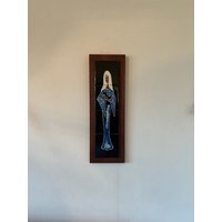 Vintage Wandfliese/Religiöse Keramik 1960Er Jahre Jungfrau Maria von Politos