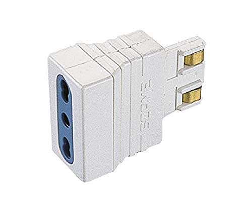 POLY POOL - PP0650Q Einfach-Adapter Lamellenstecker Groß 16A 2P+T - Adapter MAGIC 250V Bivalente Steckdose Italienisch-Deutsch 10A/16A 2P+T - Bivalente Lamellensteckdosenadapter 100% Made in Italy von Poly Pool