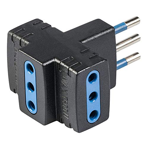 Poly Pool PP0447.1X Adapter Triple Plug Small E 3 Buchse 10A 2P+T, schwarz von Poly Pool