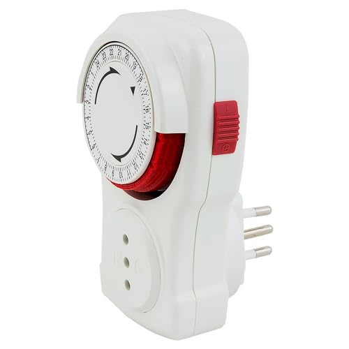 POLY POOL - PP1408XAM Tageszeitschaltuhr 250V, Programmierbarer Timer für zeitgesteuerte Elektrostecker, Tageszyklus-Steckdosen-Timer, Farbe Weiß von Poly Pool