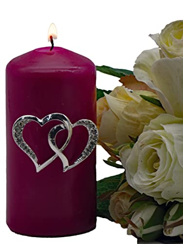 POMMERNTRAUM ® | KerzenPin KerzenStecker Kerzendekoration Herzen für Verliebte + Liebende zur Hochzeit oder Verlobung (Motiv 1) von Pommerntraum