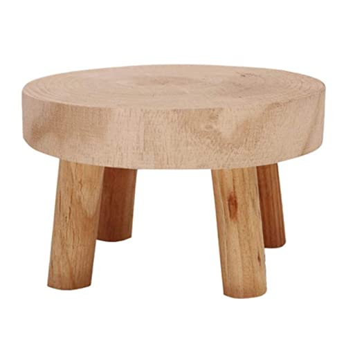 Holz-Pflanzenständer Mini-Hocker, Holz Blumenhocker, Deko Blumenständer Hocker Holz Blumentopfständer Pflanzenhocker Massiv Deko Holz Blumentopf Basishalter Hocker Für Indoor Outdoor von Pomrone