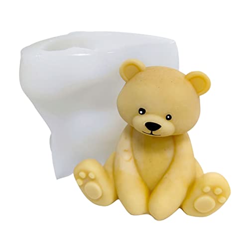 Kerzenform Silikon 3D Bärenform Harz Gießform Silikonform Eiswürfelformen Teddybär Silikonform 3D Eisformen Silikon Kuchen Tierform Für Kaffee Milch Tee Süßigkeiten Fondant Dekoration Schokolade von Pomrone