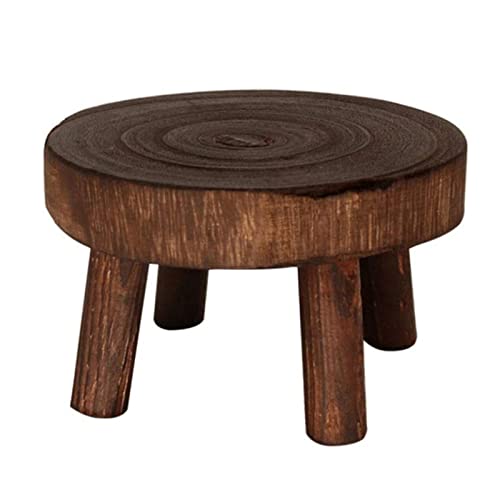 Pomrone Holz-Pflanzenständer Mini-Hocker, Holz Blumenhocker, Deko Blumenständer Hocker Holz Blumentopfständer Pflanzenhocker Massiv Deko Holz Blumentopf Basishalter Hocker Für Indoor Outdoor von Pomrone