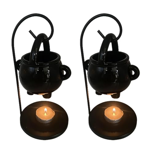 Duftlampe Hexenkessel, Hängender Kessel Ölbrenner Wachsbrenner, Teelichthalter, Halloween Wachswärmer Aroma Diffusor für ätherische öle, Wachsschmelzbrenner für Spa, Yoga, Meditation, Heimdekoration von Pomurom