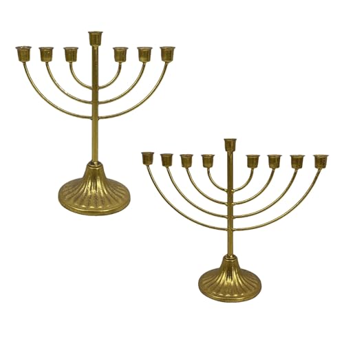 Kerzenständer Metall, 7/9 Armen Kandelaber Kerzenständer, Menorah Kerzenleuchter, Kerzenhalter Dekorativ für Stumpenkerzen, Kandelaber für Chanukka Weihnachten Kamin Hochzeit Tisch Heimdekoration von Pomurom