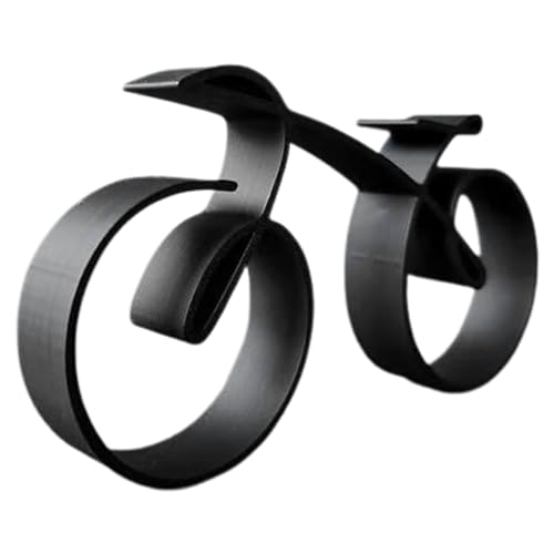 Minimalistische Fahrrad Skulptur im Drahtrahmenstil, Schwarze Acryl Fahrrad Silhouette Kunst Deko, Fahrrad Statue Desktop Ornament für Wohnzimmer Schlafzimmer Büro Heimdekoration, Radfahrer Geschenk von Pomurom