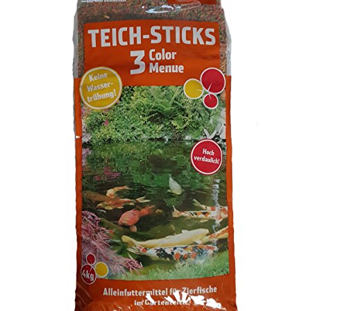 Pond-Star 3 Color Menü 4Kg Teichsticks Teichfutter Sticks Mix Futter Gartenteich Fischfutter von Pond-Star