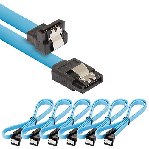 POPPSTAR 6x SATA Kabel SSD/HDD (0,5m SSD Datenkabel/SATA 3 Kabel SSD, gerade Stecker auf gewinkelt) bis zu 6 Gbit/s, blau von POPPSTAR