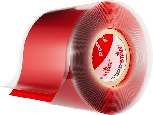 POPPSTAR selbstverschweißendes Silikonband zur Reparatur, Isolierung & Abdichtung (Strom, Wasser, Luft) Isolierband 3m lang, 38mm breit, rot von POPPSTAR