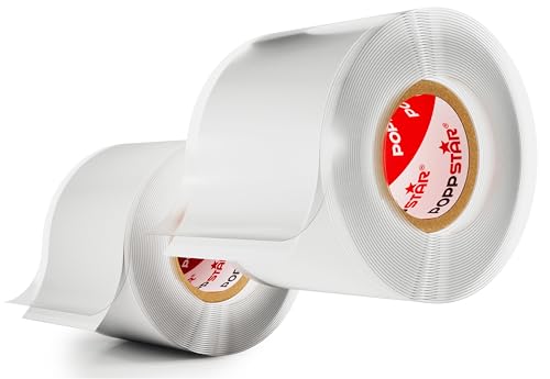 POPPSTAR 2x 3m selbstverschweißendes Silikonband, Silikon Tape Reparaturband, Isolierband und Dichtungsband (Wasser, Luft), 38mm breit, weiß von POPPSTAR