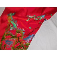 Große Bestickte Karierte Plaid/Orient Dekoration Textil/Vintage/190x77 cm/Kostenloser Versand von PorteDuSoleil