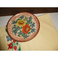 Handgemalter Vintage Blumen Teller von PorteDuSoleil