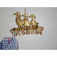 Messing Haken/Vintage Ente/Home Sweet Home/ Wandbehang von PorteDuSoleil