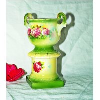 Porzellan Vase Europa/Rose Ornaments/1950S von PorteDuSoleil
