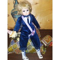 Porzellan Vintage Puppe/Oberster Junge von PorteDuSoleil