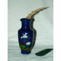 Vase Mit Störchen/Handmalerei/Keramik Glasierte Vase/Goldornamente/Vintage von PorteDuSoleil