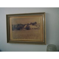 Vintage Fotos Im Rahmen/Landschaft/Unter Glas/Rahmen/Wandbehang/1950A von PorteDuSoleil