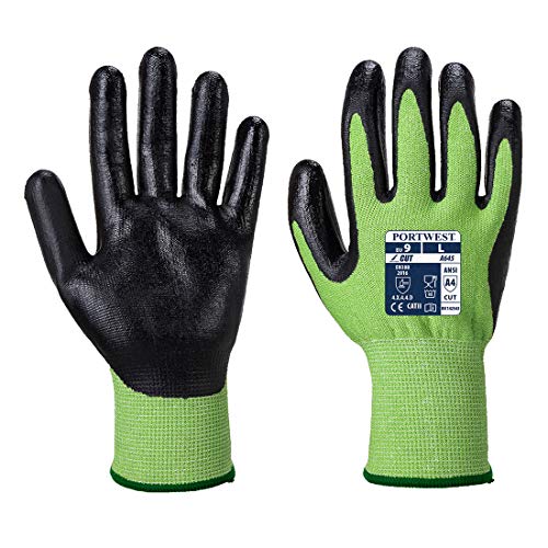 Portwest Green Cut - Nitrilschaum-Schnittschutz-Handschuh, Größe: L, Farbe: Grün/Schwarz, A645E8RL von Portwest