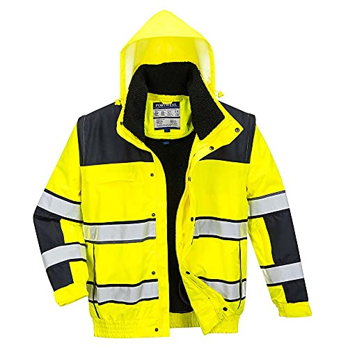 Portwest Klassische Warnschutz-Pilotjacke, Größe: XXL, Farbe: Gelb/Schwarz, C466YBRXXL von Portwest