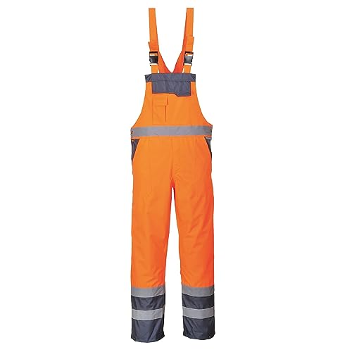 Portwest Kontrast Latzhose - ungefüttert, Größe: M, Farbe: Orange/Marine, S488ONRM von Portwest