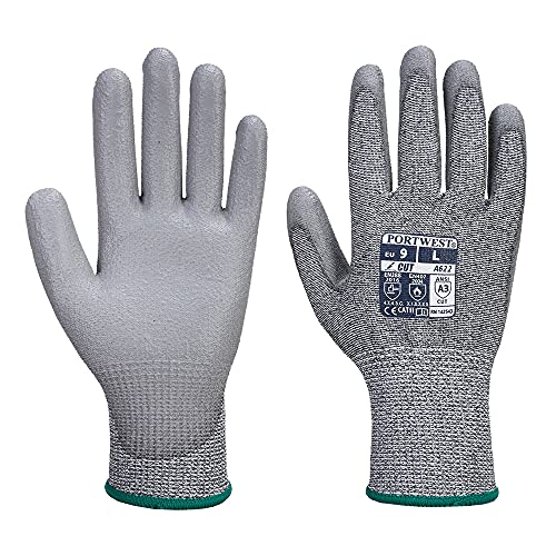 Portwest PU-Schaum-Schnittschutz-Handschuh, Größe: XXL, Farbe: Grau, A622G7RXXL von Portwest