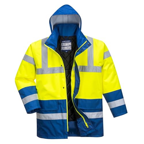 Portwest Warnschutz Kontrast Traffic-Jacke, Größe: XL, Farbe: Gelb/Royal, S466YRBXL von Portwest